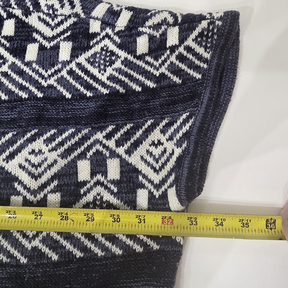 Kim Rogers Cardigan Womens Med Navy Aztec Open Cardigan Boho Cozy Soft Geometric - Picture 3 of 11